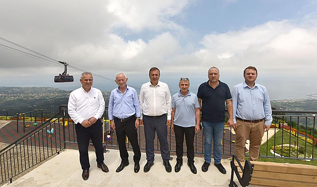 Beşikdağı'na teleferik ile çıktılar, projeyi yerinde incelediler