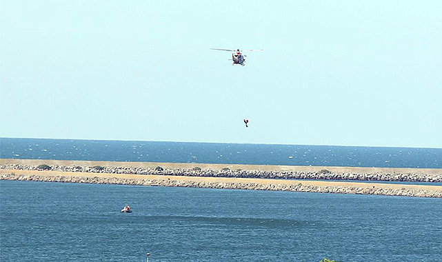 Samsun'da helikopterli kurtarma tatbikatı