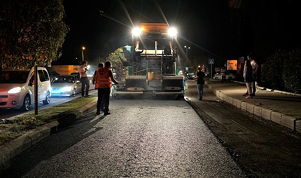 Gece-gündüz asfalt mesaisi! Durmak yok