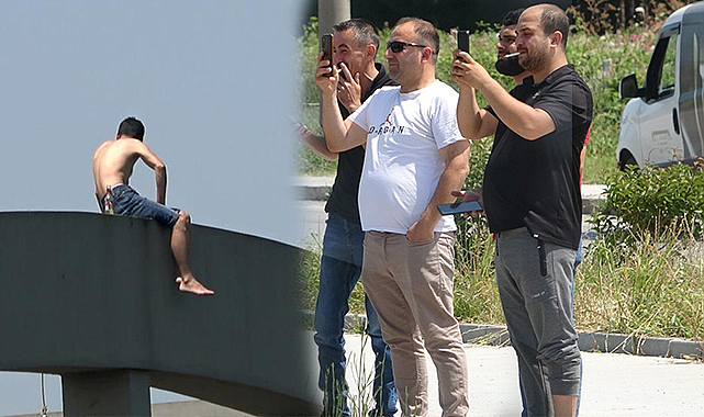 Gelin Köprüsü'nde intihar girişimi! Vatandaş canlı yayın derdinde