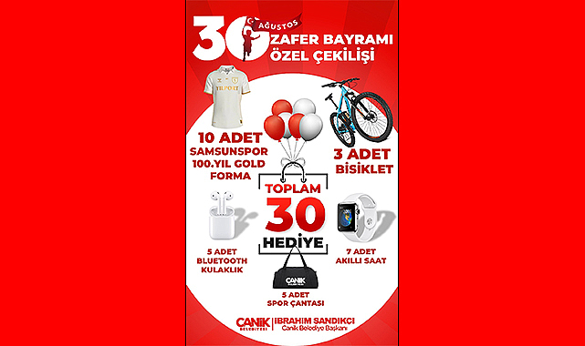 30 Ağustos’a özel hediyeler