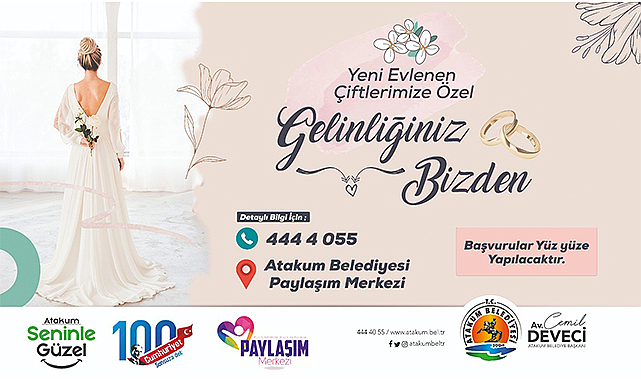 Atakum Belediyesi’nden ücretsiz gelinlik desteği