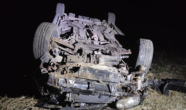 Havza’da kaza! Virajı alamadı tarlaya uçtu