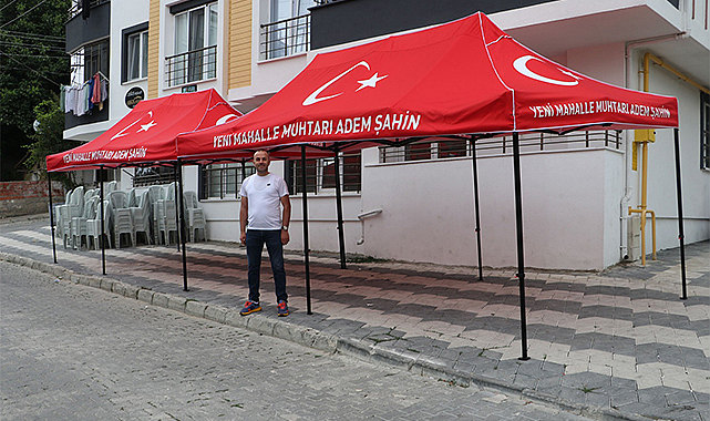 Havza’da mahalle muhtarı taziye çadırı aldı