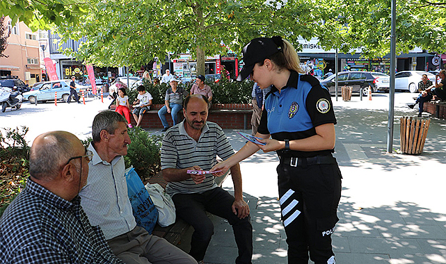 Havza’da polisten dolandırıcılara karşı broşürlü uyarı!