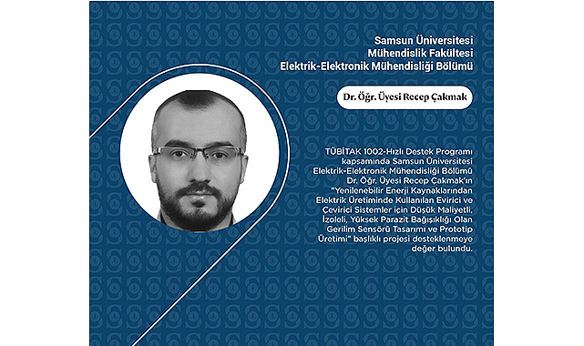 Samsun Üniversitesi öğretim üyesinden TÜBİTAK proje başarısı