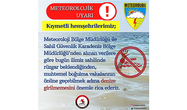 Samsun Valiliği uyardı! Denize girmeyin