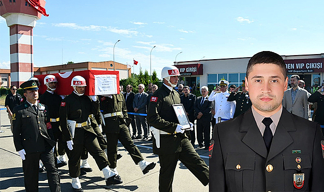 Şehidin naaşı Samsun'a getirildi