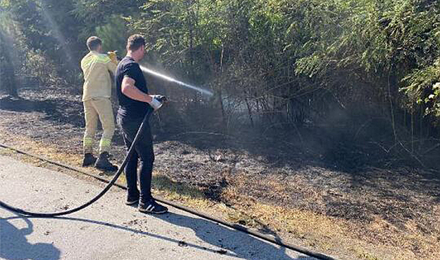 Sigara izmaritinden yangın çıktı