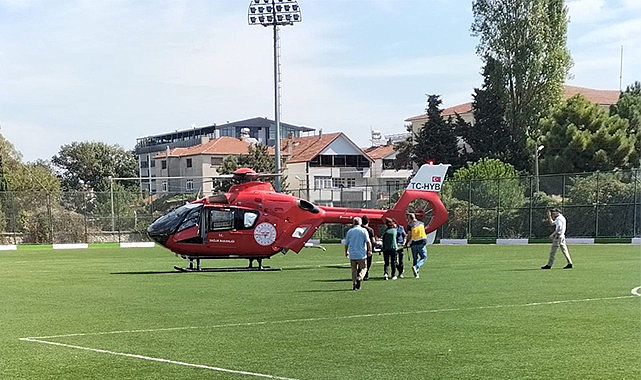 Samsun Alaçam ilçesinde kalp krizi geçiren hastaya ambulans helikopter yetişti
