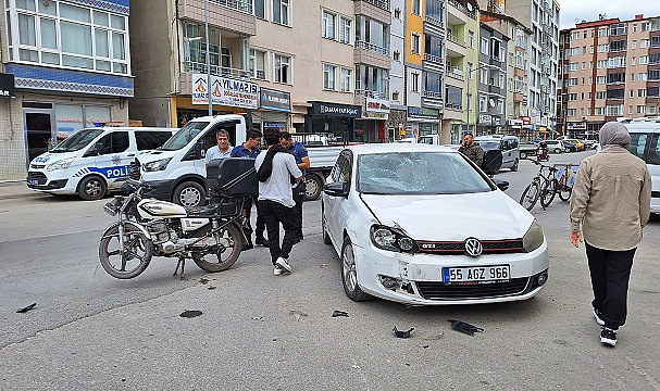 Bafra'da feci kaza! Motosiklet sürücüsü hastanelik oldu
