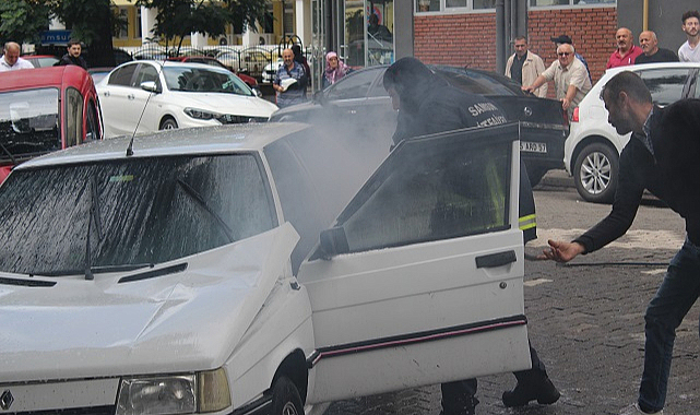 Çarşamba'da araç yangını!