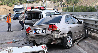 Havza'da viyadükte feci kaza! 5 yaralı