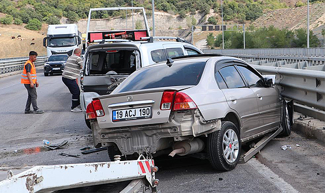 Havza'da viyadükte feci kaza! 5 yaralı