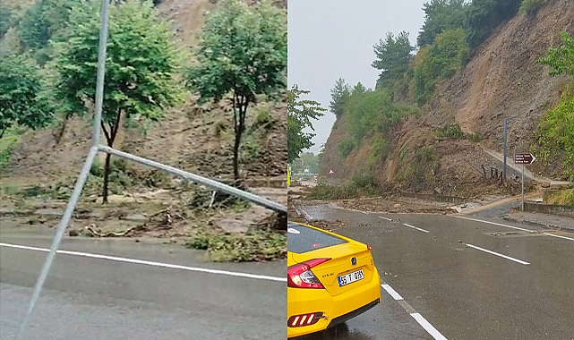 Samsun'da aydınlatma direği yola devrildi!