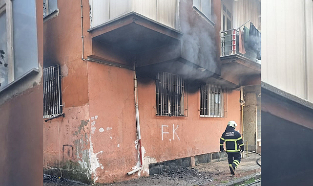 Samsun'da ev yangını! İtfaiye iki çocuğu demir parmaklıkları keserek kurtardı