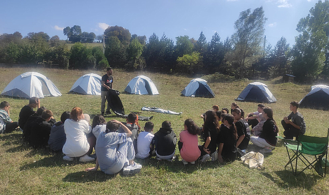 Samsun’da YİBO öğrencileri okul bahçesinde kamp provası yaptı