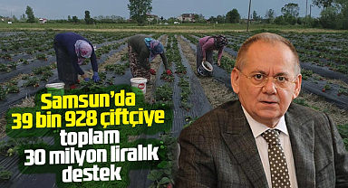 Samsun'da 39 bin 928 çiftçiye toplam 30 milyon liralık destek