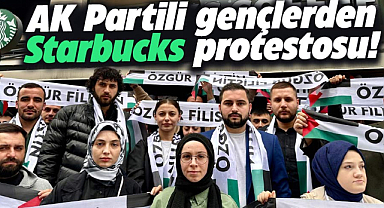 Samsun'da AK Partili gençlerden Starbucks'ın önünde eylem!