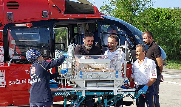 Samsun’da ambulans helikopter 2 imdada birden yetişti!