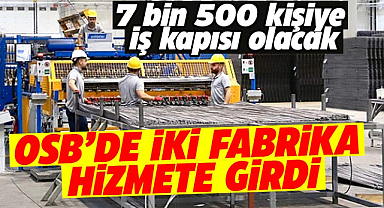 Samsun'da Çarşamba OSB'de iki fabrika üretime başladı