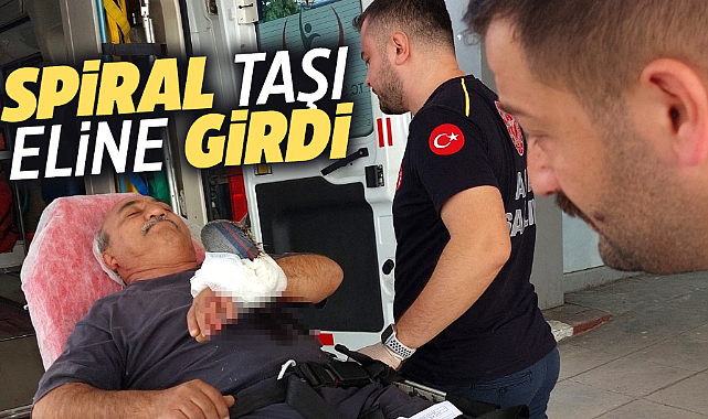 Samsun'da feci olay! Eline spiral taşı saplandı