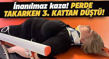 Samsun'da perde takan kadın üçüncü kattan düştü