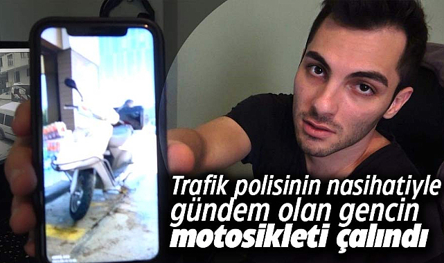 Samsun'da trafik polisinin nasihatiyle gündem olan gencin motosikleti çalındı