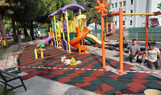 Samsun İlkadım Belediyesi çocuk parklarında tedbirli