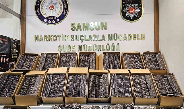 Samsun'da narkotik operasyonu! 160 bin 420 kapsül sentetik ecza ele geçirildi