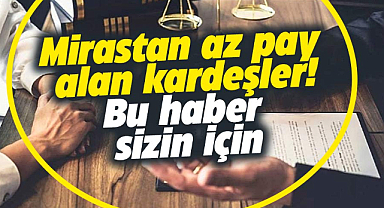 Mirastan az pay alan kardeşler! Bu haber sizin için