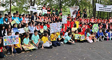 Samsun'da 500 gönüllü öğrenci meşe palamudu topladı