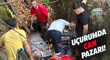 Samsun'da abla kardeş mantar toplamak isterken uçurumdan aşağı yuvarlandı