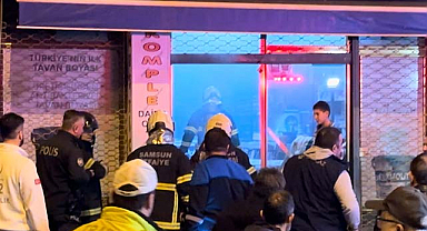 Samsun'da boyacı dükkanında yangın çıktı