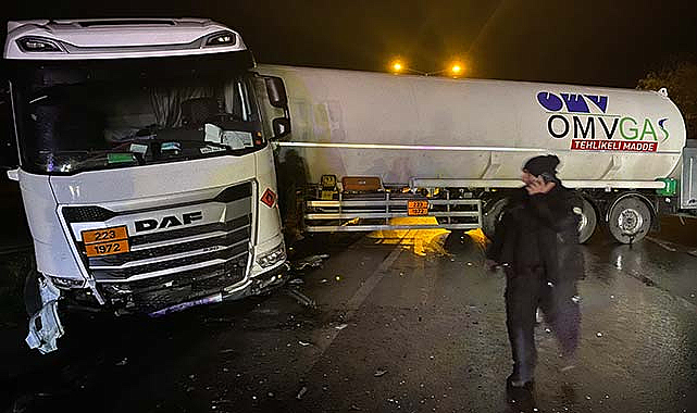 Samsun'da doğal gaz tankeri bariyerlere çarptı!1 yaralı