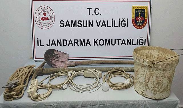 Samsun'da kaçak kazı yapan şahıslar suçüstü yakalandı