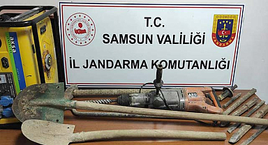 Samsun'da kaçak kazıya yeltenen 4 kişi suçüstü yakalandı
