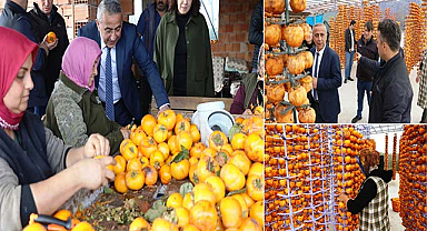 Samsun Terme ilçesinde Trabzon hurması kurutuyorlar