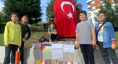 Samsun'daki çocuklardan Filistin'li çocuklara anlamlı destek!