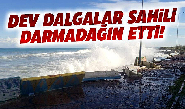 Yakakent’te deniz taştı, dev dalgalar sahili vurdu