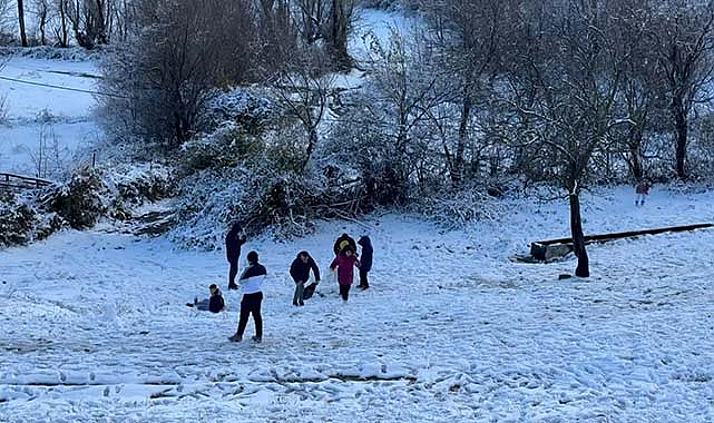 Atakum'un Kocadağ'ı karla kaplandı