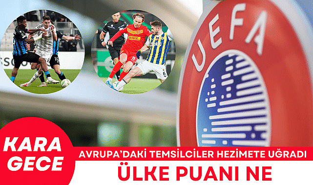 Beşiktaş ve Fenerbahçe'nin hezimet gecesinin ardından Türkiye'nin UEFA ülke puanı sıralaması