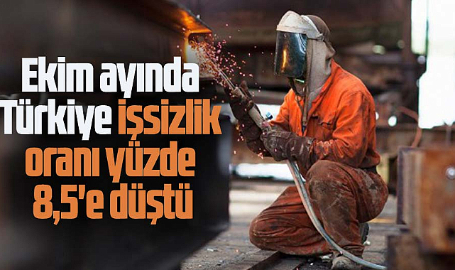 Ekim ayında Türkiye işsizlik oranı yüzde 8,5'e düştü