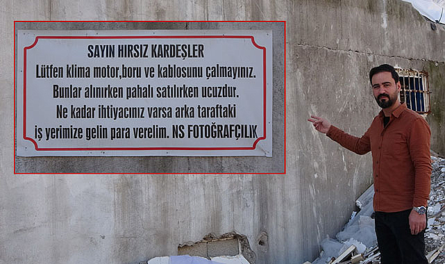 Kahramanmaraş esnafının hırsızlara yazdığı not