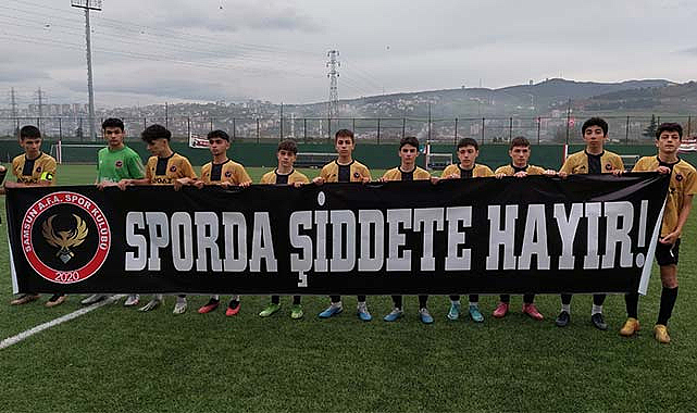 Samsun Alman Akademisi U16 'Sporda Şiddete Hayır' mesajı verdi