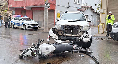 Samsun Bafra'da kamyonet ve motosiklet çarpıştı!