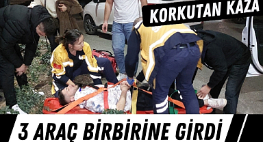 Samsun'da 3 araç birbirine girdi 4 kişi yaralandı