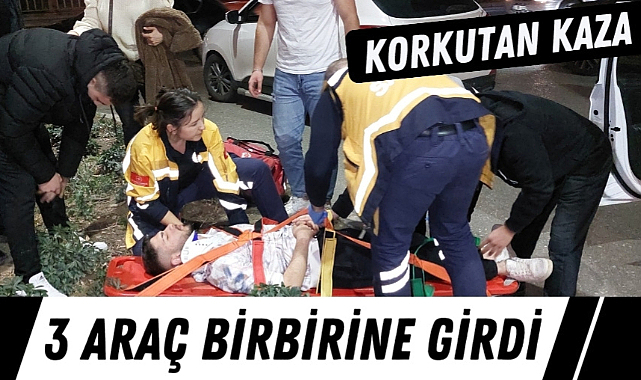 Samsun'da 3 araç birbirine girdi 4 kişi yaralandı