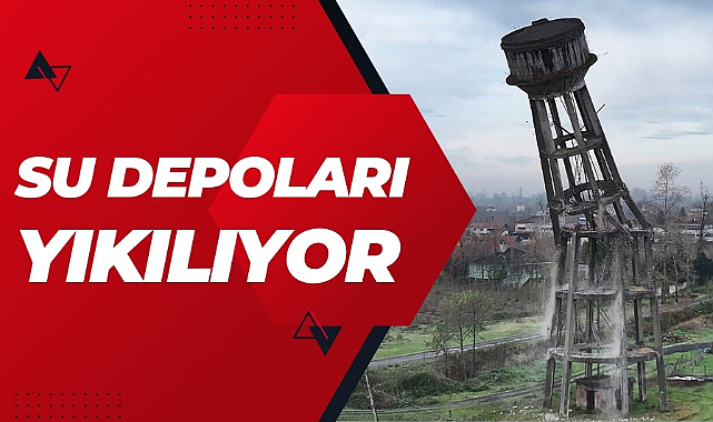 Samsun'da 30 metrelik su deposu böyle yıkıldı