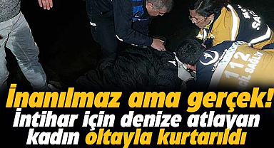 Samsun'da denize atlayan kadın olta ile kurtarıldı!